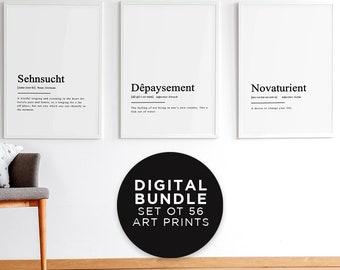 Printable Travel Definition Bundle Art, Travel Dictionary Wall Poster, Modern Digital Wall Poster, Instant Download Inspirational Set