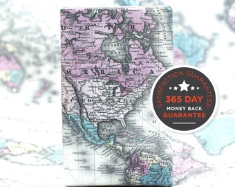 Map Wrapping Paper, World Map Gift Wrap, Vintage Map Paper, Old Map Style Present Wrapping, Eco-Friendly Recyclable Gift Wrap, DYI Map Decor