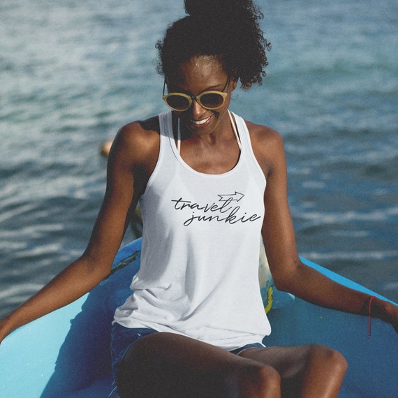 Cute Tank Top: Racer Back Tank Tops for Women. Travel Shirt, Hike