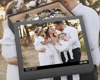 Custom Photo Upload Jigsaw Puzzle 120-252-500-Piece, Engagement Gift, Anniversary Gift, Wedding Favor Gift, Custom Puzzle, Valentines Gift