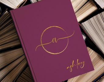 PERSONALIZED Journal, Monogrammed Initials, Hardcover Notebook, Personalized Anniversary Gift, Travel Journal, Custom Diary, Initial Journal