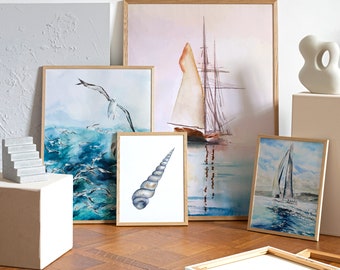 Nautical Decor Sailboat Framed Art, Sailing Framed Print for Home, Office or Beach House, Sailing Gift for Boating Enthusiasts, Summer Decal