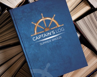 Custom Yacht Log Book, Personalized Captain's Log Boating Journal, Travel Writing Journal Notebook, Ship Captian Boat Log Book, Sailing Gift