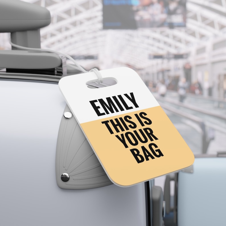 Etichette per bagagli personalizzate eleganti e durevoli, etichetta per bagagli personalizzata etichetta identificativa per valigia da viaggio, etichetta per borse divertenti da uomo/donna, regalo pre-volo immagine 4