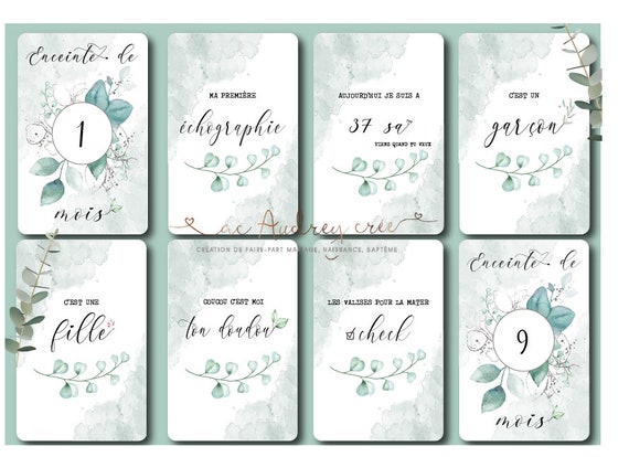 Cartes Etape Grossesse Carte Grossesse Carte Evolution Etsy
