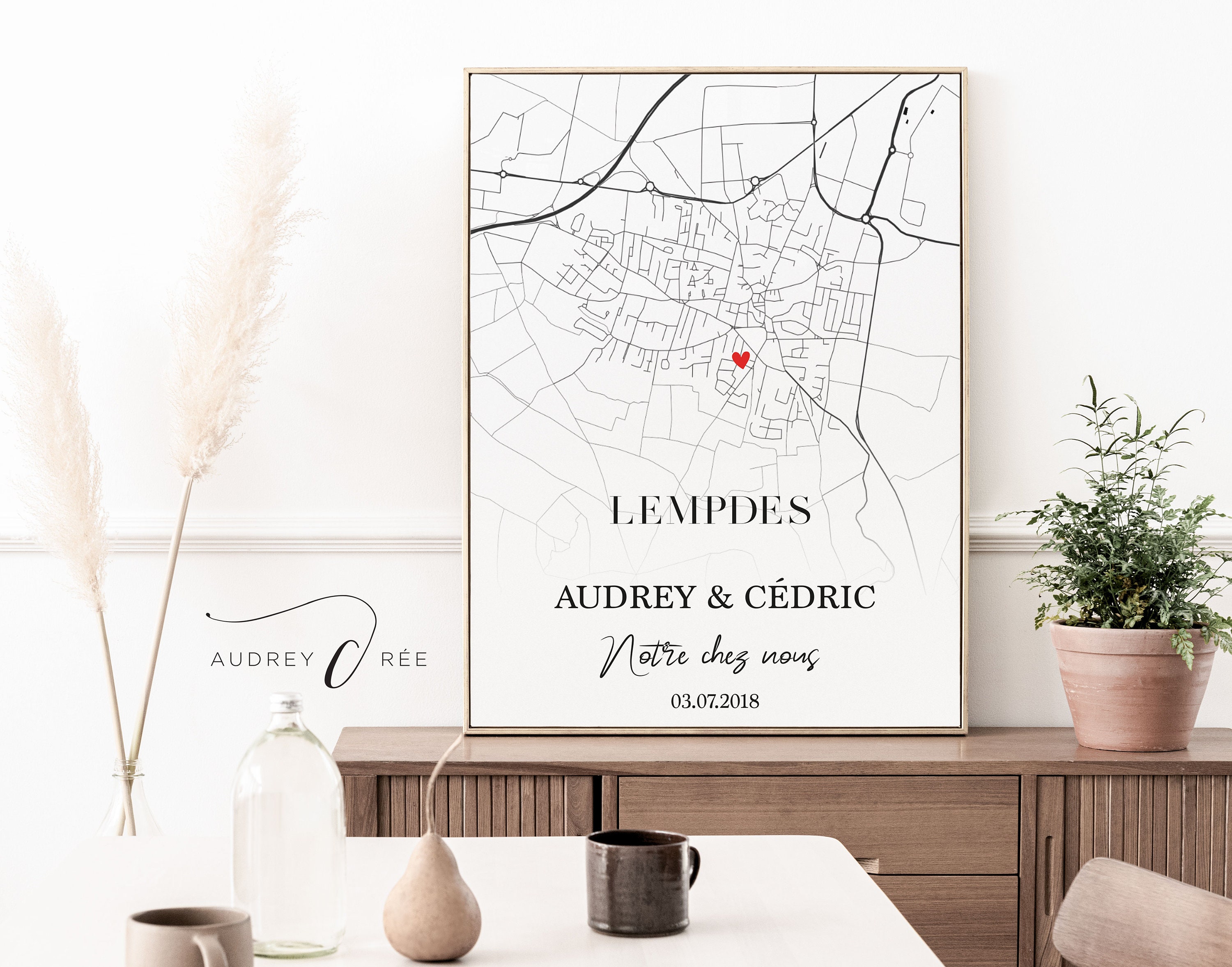 Affiche Personnalisée Saint Valentin - Cadeau Affiche Couple Ville Notre Rencontre Idée Cadeau