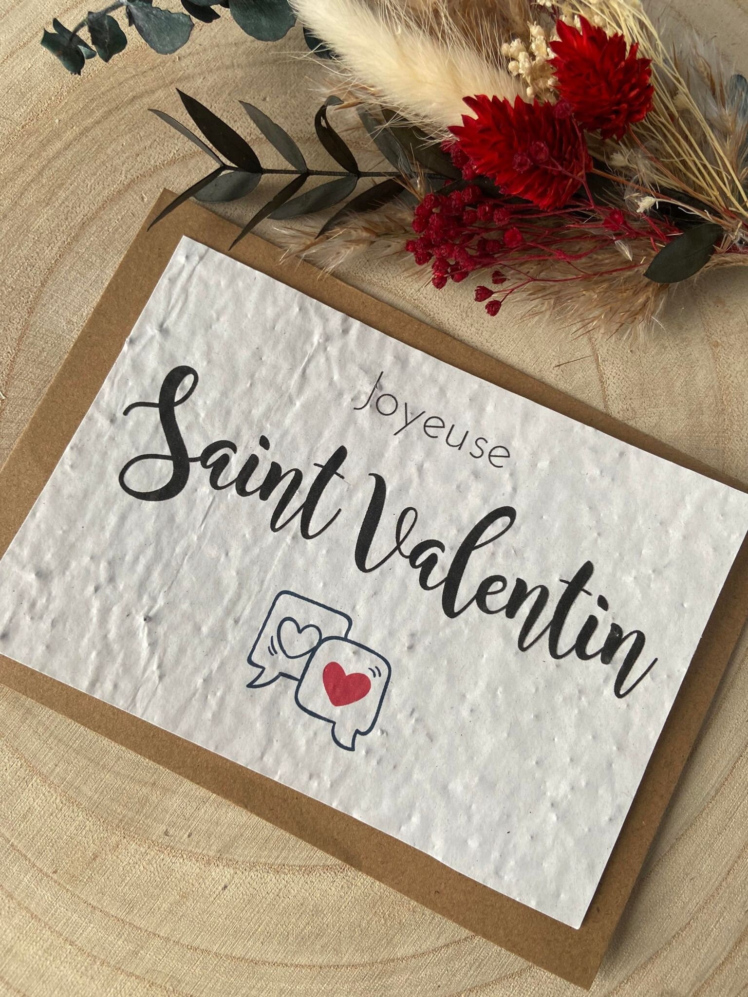Carte à Planter Joyeuse Saint Valentin - Carte Amour Saint Valentin Je T'aime