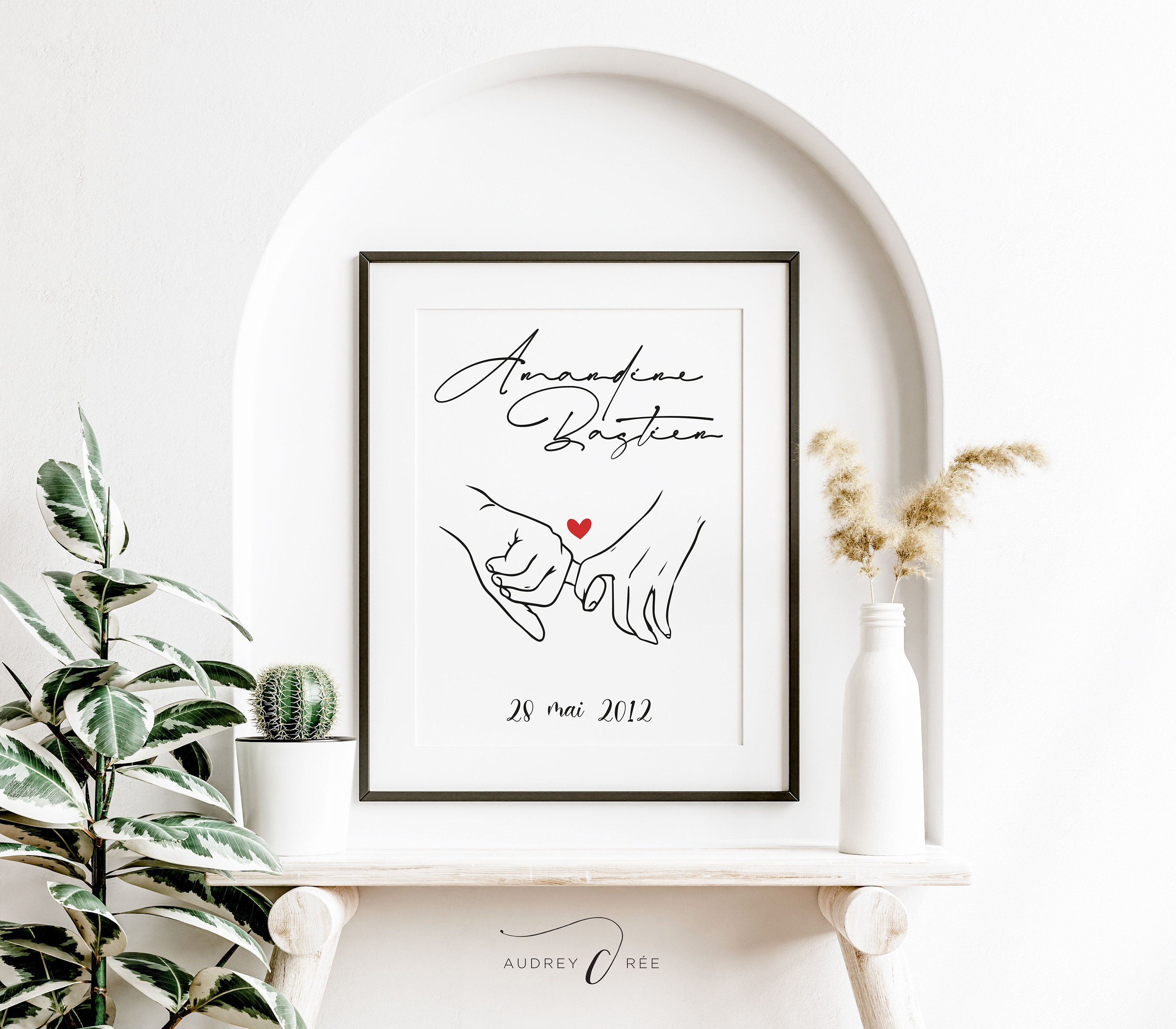 Affiche Personnalisée Saint Valentin - Cadeau Affiche Couple Date Idée Cadeau