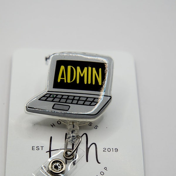 Admin Badge Reel, Hospital Administration ID Holder, Office Worker Badge Reel