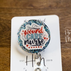 Wound Care Nurse Badge Reel, RN ID Holder, Retractable Acrylic Badge Reel, Nurse Gift, Boo Boo Crew