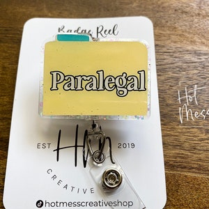 Paralegal badge reel, law id holder, Paralegal gift