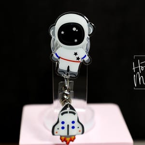 Astronaut Badge Reel, Personalized Space Badge ID, Science Retractable Lanyard, Teacher Badge, Scientist image 6