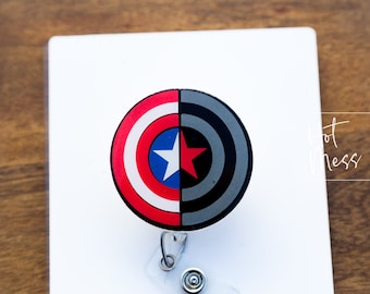 Porta credencial con escudo de superhéroe, porta credencial personalizado, regalo para enfermera de hospital, porta credencial médico