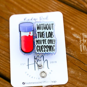 Without the Lab Badge Reel, Lab Tech Gift, Biology Equipment, science badge reel, Retractable Badge Reel, Interchangeable Badge Holder
