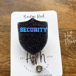 Security Badge Reel, RN ID Holder, Retractable Acrylic Badge Reel, Security Lapel Badge Reel