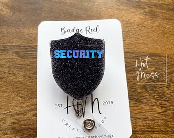 Security Badge Reel, RN ID Holder, Retractable Acrylic Badge Reel, Security Lapel Badge Reel