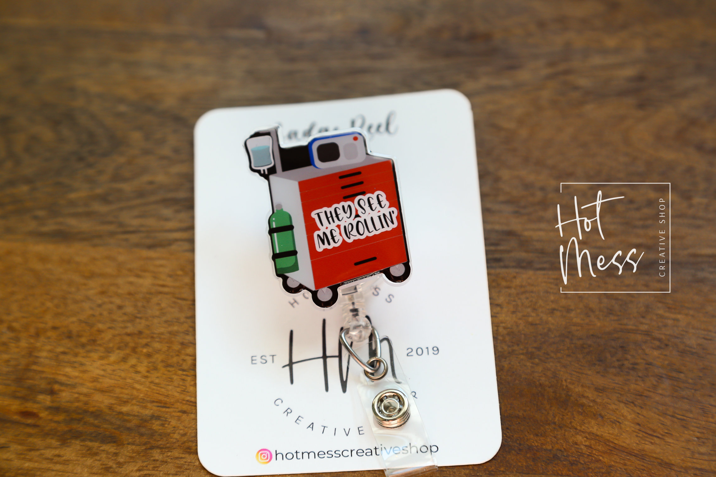 TRYARD : It Was Silly Of Me　サイン入り They See Me Rollin ID Holder, Funny Badge Reel, ER Badge Reel - Etsy