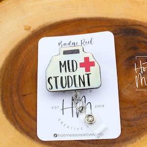 Med Studenten Ausweis Reel, Arzt Ausweishalter, einziehbare Acryl Ausweis Reel, MedizinStudent Geschenk