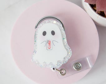 Soda Ghost Glitter Badge Reel