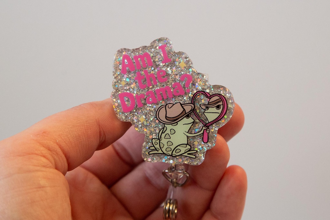Funny Frog Badge Reel am I The Drama Retractable ID Badge Etsy funny-frog-badge-reel-am-i-the-drama-retractable-id-badge-etsy