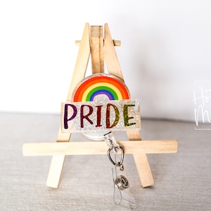 Bobine d'insigne Gay Pride, bobine d'insigne rétractable LGBT Pride, porte-carte d'identité arc-en-ciel