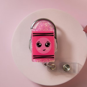 Teacher Badge Reel, Crayon ID Holder image 1