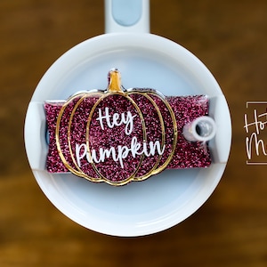 Custom Pumpkin Stanley Tumbler Topper, custom tumbler plate, tumbler name tag