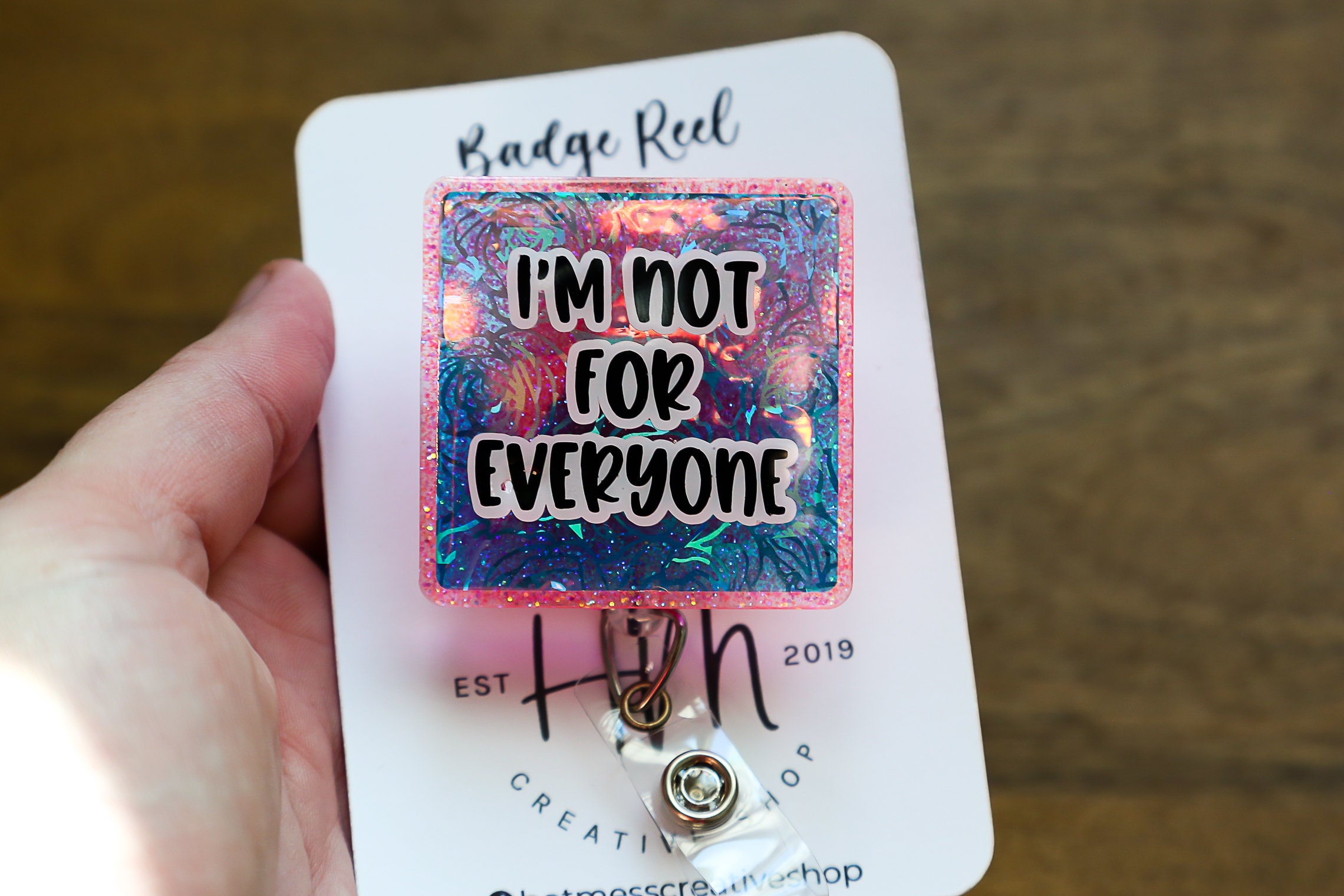 Im Not for Everyone Funny Badge Reel, RN ID Holder, Retractable