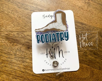 Podiatrist Funny Badge Reel, Doctors Office ID holder, Cute badge reel, foot doctor, DPM