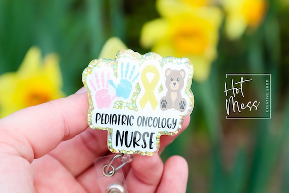 Pediatric Oncology Badge Reel, Oncology Badge Reel, Nurse ID Holder, cancer awareness, oncology pediatric nurse Lanyard