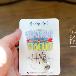 Substitute Teacher Badge Reel, Interchangeable Badge Reel, Teacher Gift, Teacher ID Holder, Back to School