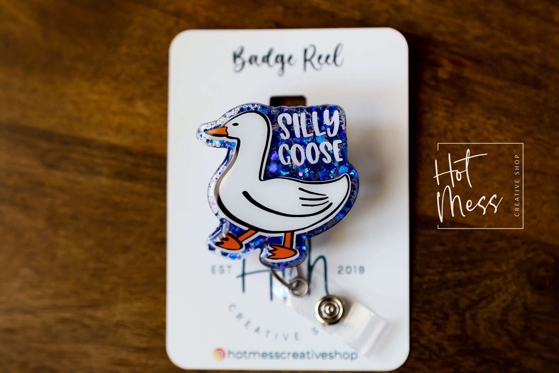 Silly Goose Badge Reel, Interchangeable Badge Reel, Cute Badge Reel, Teacher ID Holder, Animal Badge Reel, Badge Holder, Stocking Stuffer