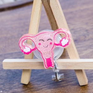 Uterus Badge Reel, Retractable Badge Reel, Interchangeable Badge Reel, OB1, MD1, NR1, MD1