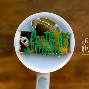 Football Mom Custom Stanly Tumbler Topper, custom tumbler plate, tumbler name tag