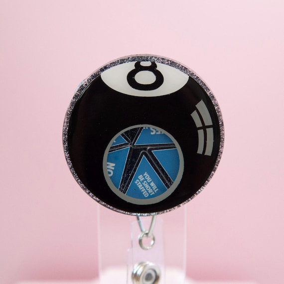 Unmagic Eight Ball Shaker Badge Reel, Funny RN ID Holder