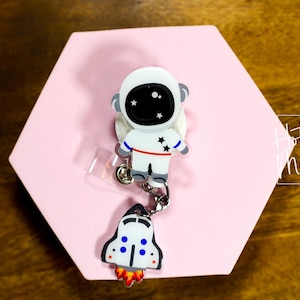Astronaut Badge Reel, personalisierter Weltraum-Abzeichen ID, einziehbares Wissenschafts-Lanyard, Lehrer-Abzeichen, Wissenschaftler