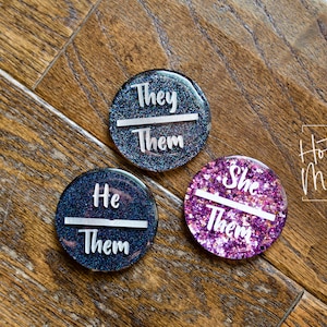 Pronoun Badge Reels, Pronoun Badge Reel, Nonbinary, LBGTQIA, Retractable Badge Reel, Interchangeable Badge Reel, Speech