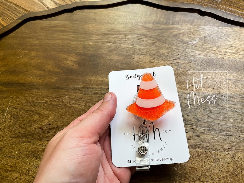 Traffic Cone Funny Badge Reel Construction Badge Reel Etsy
