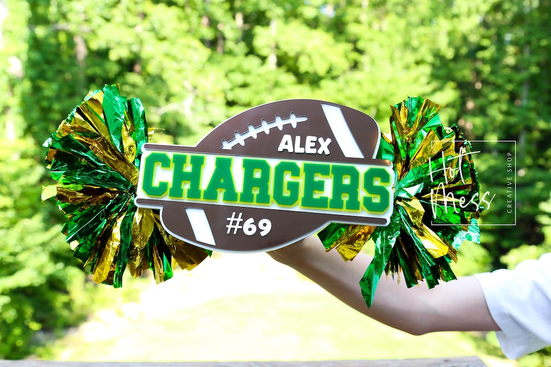 Personalized Football Spirit Stick: Custom Cheer Sign With Pom Poms for ...