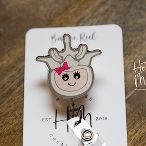 Vertebrae Funny Badge Reel, RN Nurses Badge Holder, Anatomy Badge Reel, Cute Chiropractor Badge Reels, Lumbar Badge Reels, MD1