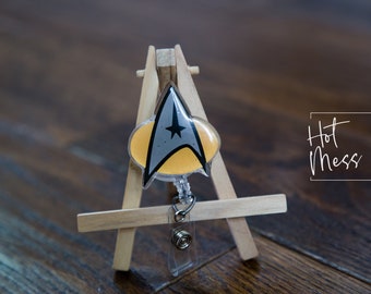 Star Trek Badge Reel, Personalized Space Badge ID, Science Retractable Lanyard, Teacher Badge, Scientist, Nurse Badge Reel