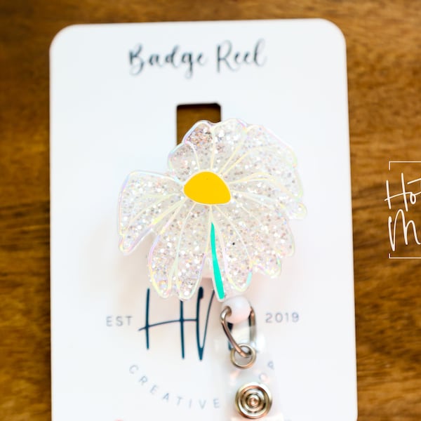 Wilted Flower Badge reel, Funny Badge reel, RN ID Holder, Retractable Badge Reel, Nurse Gift, Night Shift
