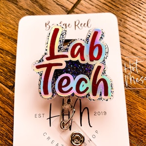 Lab Tech Badge Reel, Funny Badge Reel, Retractable Badge Reel, Interchangeable Badge Reel, Lab tech gift