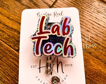 Odznaka Lab Tech, zabawna odznaka, zwijana odznaka, wymienna odznaka, prezent dla technika laboratoryjnego