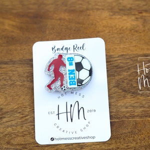 Personalized Soccer Player Badge Reel, Soccer Coach Badge Reel, Sports coach badge reel, sports badge reel