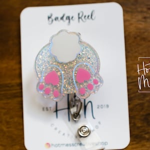 Easter badge reel, Bunny Butt badge reel, Custom Badge Reel, Retractable ID Holder, Interchangeable, Glitter Badge Reel