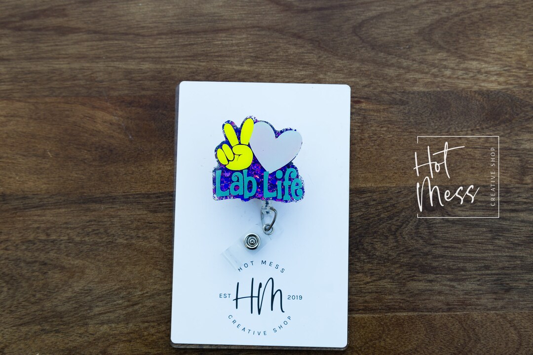 Lab Life Badge Reel, Funny Badge Reel, Retractable Badge Reel, Interchangeable Badge Reel