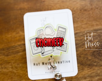 Porta badge avvolgibile per ingegnere, clip per badge, porta badge, porta badge avvolgibile in acrilico retrattile,