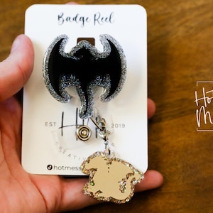 Dragon Badge Reel, Book Nerd Badge Reel, Retractable Badge Reel, Interchangeable Badge Reel, Book Lovers, Booktok, 4th wing