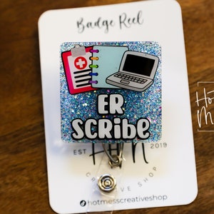 ER Scribe-badgehaspel, badgehaspel verpleegkundige waardering, ER-ID-houder, spoedeisende zorg, ID-houder spreekkamer